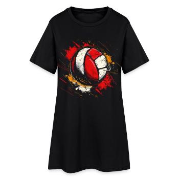 Dessin de volley-ball - Robe T-shirt Femme - noir - Devant