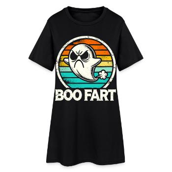 Lustiger Geist furzt – Halloween Spaß - Frauen T-Shirt-Kleid - Schwarz - Vorne
