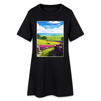 Carte d’affiche de voyage du parc national Northumberland - Robe T-shirt Femme - noir - Devant