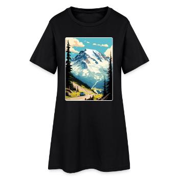 Mount Rainier Nationalpark Reiseposter Souvenir - Frauen T-Shirt-Kleid - Schwarz - Vorne