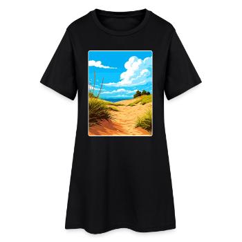 Indiana Dunes Nationalpark Reiseplakat Souvenir - Frauen T-Shirt-Kleid - Schwarz - Vorne