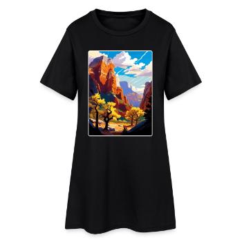 Zion Nationalpark Arizona Reise Poster Souvenir - Frauen T-Shirt-Kleid - Schwarz - Vorne