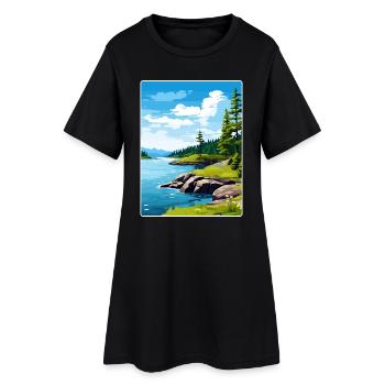 Isle Royale Nationalpark Reiseposter Souvenir - Frauen T-Shirt-Kleid - Schwarz - Vorne