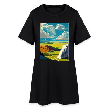 Affiche de voyage souvenir du parc national des South Downs - Robe T-shirt Femme - noir - Devant