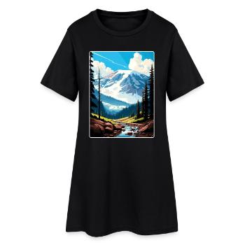 Mount Rainier Nationalpark Reiseposter Souvenir - Frauen T-Shirt-Kleid - Schwarz - Vorne