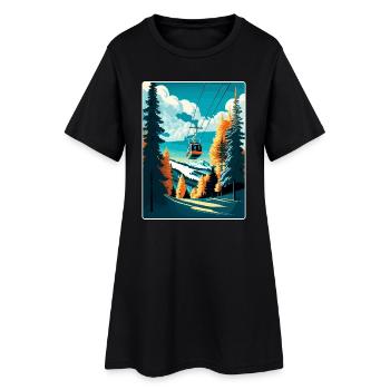 Kitzbühel Ski Autriche Affiche de voyage souvenir WPA - Robe T-shirt Femme - noir - Devant
