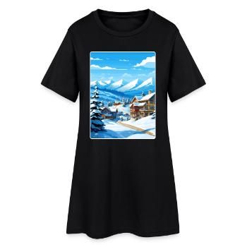 Vail Ski Resort Skifahren Reise Poster Souvenir WPA - Frauen T-Shirt-Kleid - Schwarz - Vorne
