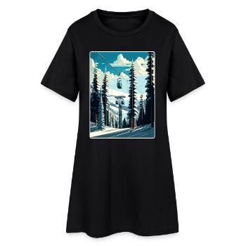 Parc Ski Ski Voyage Affiche Peinture Souvenir WPA - Robe T-shirt Femme - noir - Devant