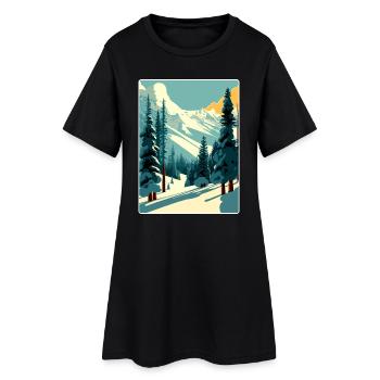 Sun Valley Ski Ski Voyage Affiche Souvenir WPA - Robe T-shirt Femme - noir - Devant