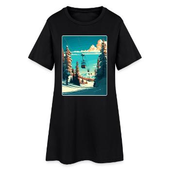 La Plagne Ski Ski Voyage Poster Souvenir WPA - Robe T-shirt Femme - noir - Devant