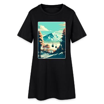 Niseko ski ski voyage affiche peinture souvenir WPA - Robe T-shirt Femme - noir - Devant