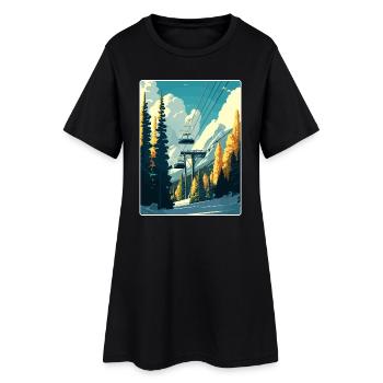 Aspen Ski Ski Voyage Affiche Peinture Souvenir WPA - Robe T-shirt Femme - noir - Devant