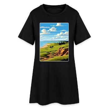 Whistling Straits Golf Course Travel Poster - Women’s T-Shirt Dress - black - Front