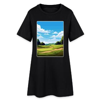 Shinnecock Hills Golfplatz Reise Posterkarte - Frauen T-Shirt-Kleid - Schwarz - Vorne