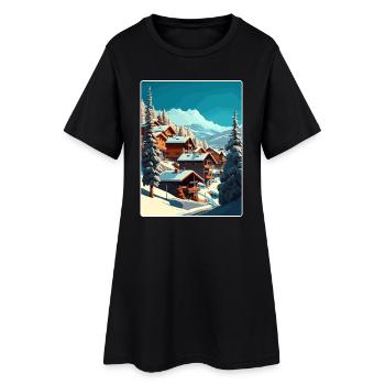 Val Thorens Ski Voyage Poster Peinture Souvenir WPA - Robe T-shirt Femme - noir - Devant