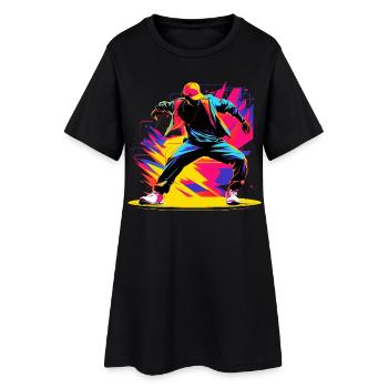 Couleurs Breakdancer des années 90 - Robe T-shirt Femme - noir - Devant