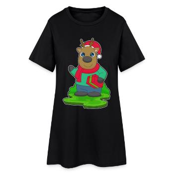Reindeer Christmas Package - Women’s T-Shirt Dress - black - Front