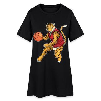 Tiger Basketballspieler Basketball - Frauen T-Shirt-Kleid - Schwarz - Vorne