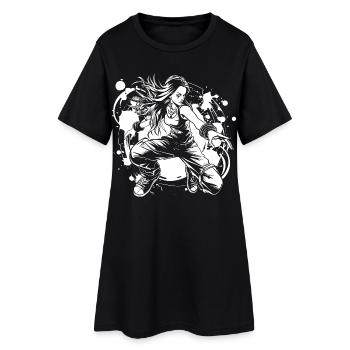 Breakdancer Girl - Women’s T-Shirt Dress - black - Front