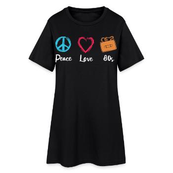 Peace Love 80s - Women’s T-Shirt Dress - black - Front