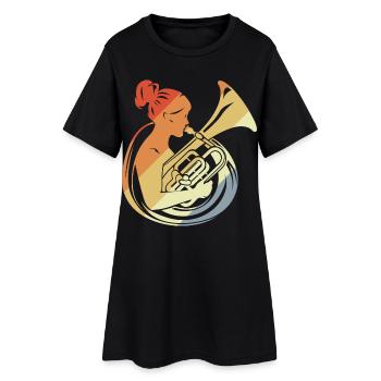 Joueur de tuba Look vintage - Robe T-shirt Femme - noir - Devant