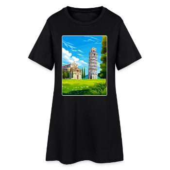 Pisa Italien Reise Poster Souvenir Postkarte Farbe - Frauen T-Shirt-Kleid - Schwarz - Vorne