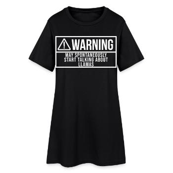 Lama - Robe T-shirt Femme - noir - Devant