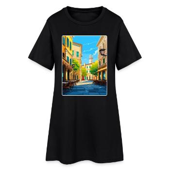Parma Italy Travel Poster Souvenir Postcard Paint - Women’s T-Shirt Dress - black - Front
