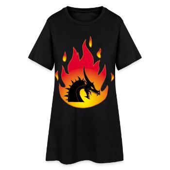 Dragon de feu - Robe T-shirt Femme - noir - Devant