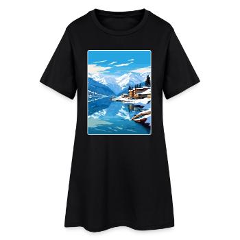 Zell am See Salzburg Reiseposter Souvenir WPA - Frauen T-Shirt-Kleid - Schwarz - Vorne