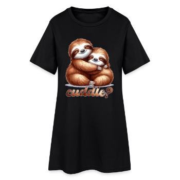 paresseux paresseux câlins cadeau - Robe T-shirt Femme - noir - Devant