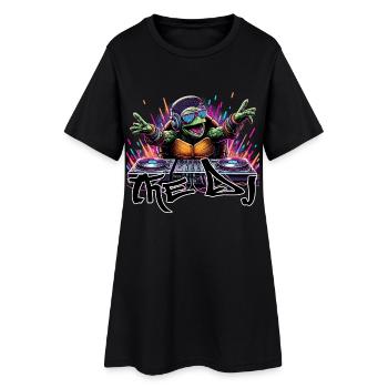 Schildkröte The DJ Musik Geschenk - Frauen T-Shirt-Kleid - Schwarz - Vorne