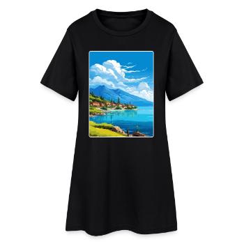 Gardasee Italien Reise Poster Souvenir Farbe WPA - Frauen T-Shirt-Kleid - Schwarz - Vorne