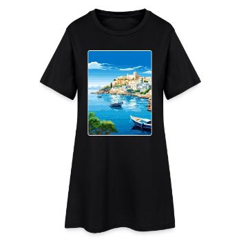 Kos Griechenland Reise Poster Souvenir Postkarte Farbe - Frauen T-Shirt-Kleid - Schwarz - Vorne