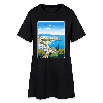 Bodrum Turquie Voyage Affiche Peinture Souvenir WPA - Robe T-shirt Femme - noir - Devant