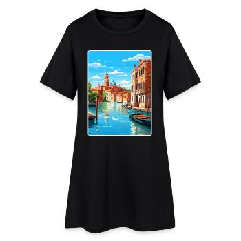 Venise Italie Place Saint-Marc Carte d’affiche de voyage - Robe T-shirt Femme - noir - Devant