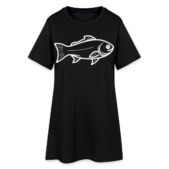 Dessin de poisson - Robe T-shirt Femme - noir - Devant