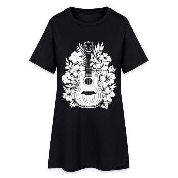 Ukulélé Dessin animé - Robe T-shirt Femme - noir - Devant