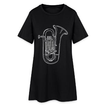 Croquis de tuba - Robe T-shirt Femme - noir - Devant