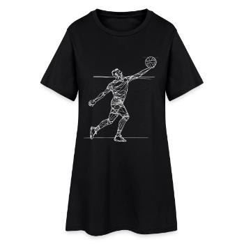 Croquis de joueur de volley-ball - Robe T-shirt Femme - noir - Devant