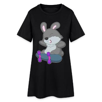 Bunny Skater Skateboard - Robe T-shirt Femme - noir - Devant