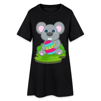 Mouse Easter Easter Egg - Women’s T-Shirt Dress - black - Front
