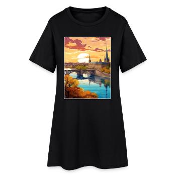 Bordeaux Frankreich Reise Poster Souvenir Farbe WPA - Frauen T-Shirt-Kleid - Schwarz - Vorne