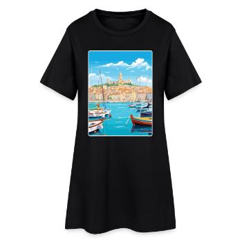 Marseille Frankreich Reise Poster Souvenir Farbe WPA - Frauen T-Shirt-Kleid - Schwarz - Vorne
