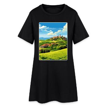 Italy Travel Poster Souvenir WPA Postcard Painting - Women’s T-Shirt Dress - black - Front