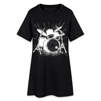 Graphiques de batterie - Robe T-shirt Femme - noir - Devant