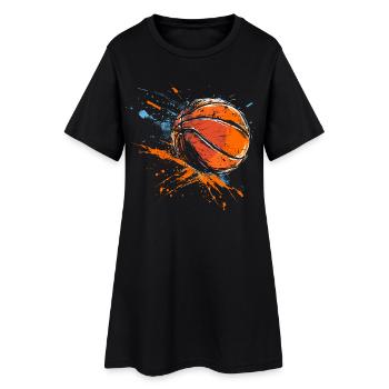 Ballon de basket-ball Street Art - Robe T-shirt Femme - noir - Devant