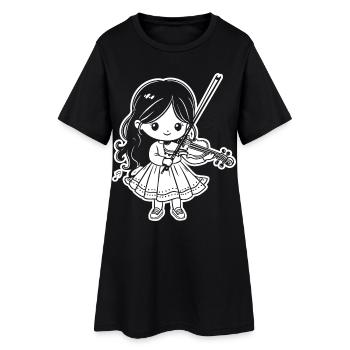 Violins Girls - Women’s T-Shirt Dress - black - Front