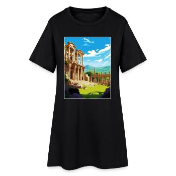 Ephesus Türkei Reise Poster Souvenir Malerei WPA - Frauen T-Shirt-Kleid - Schwarz - Vorne