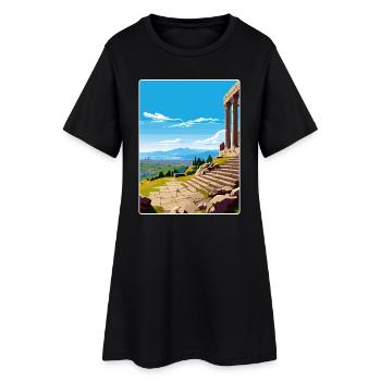 Pergamon Türkei Stadt Reise Poster Souvenir WPA - Frauen T-Shirt-Kleid - Schwarz - Vorne
